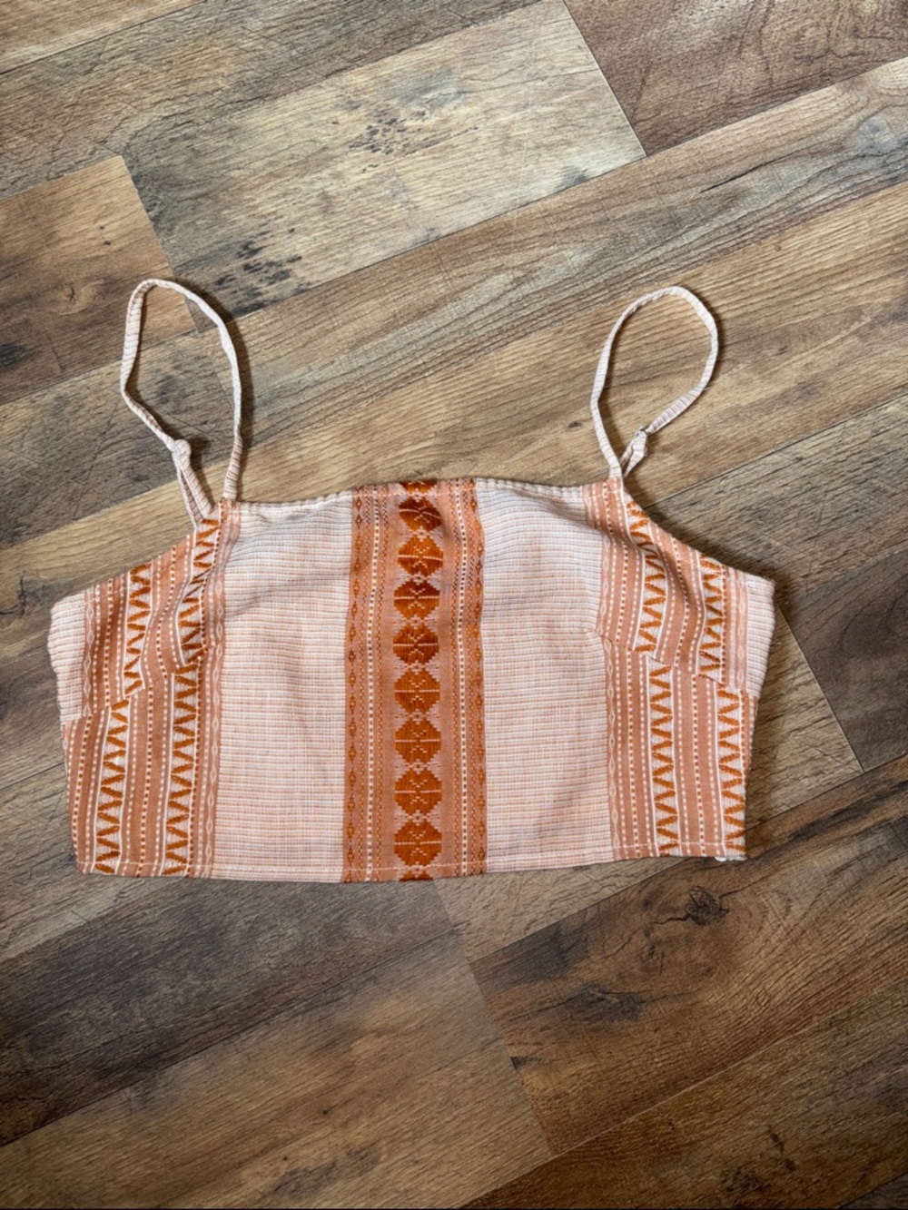 NWT En Crème Cotton spaghetti strap Crop Top, sz S